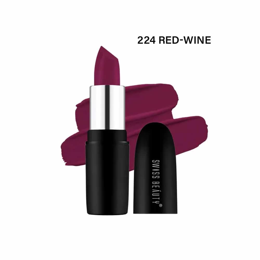 Swiss Beauty Pure Matte Lipstick - 224 Red Wine