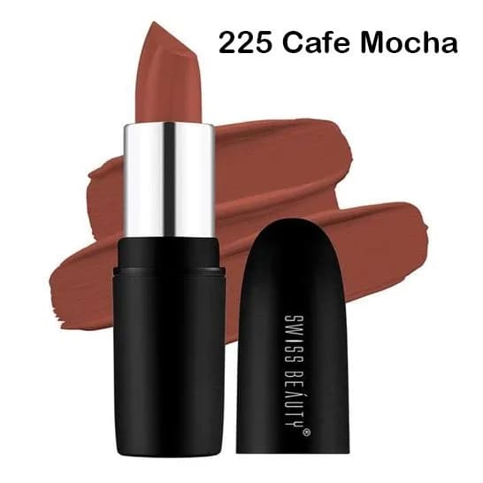 Swiss Beauty Pure Matte Lipstick - 225 Cafe-Mocha