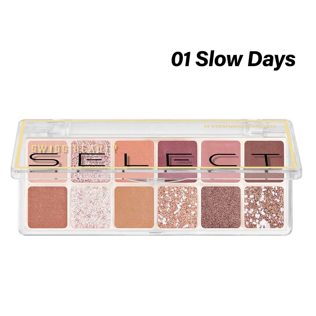 Swiss Beauty Select 12 Eyeshadow Palette (01 Slow Days) 10g