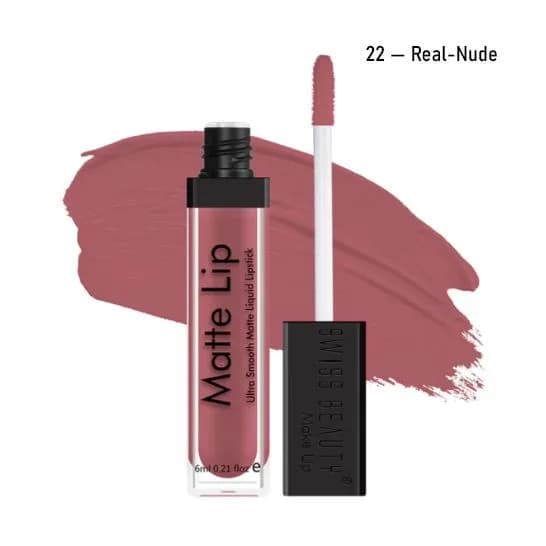 Swiss Beauty Ultra Smooth Matte Liquid Lipstick – 6ml (22-REAL NUDE)