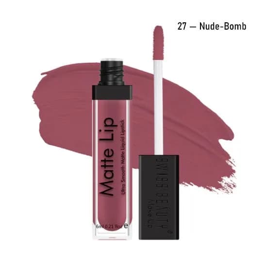 Swiss Beauty Ultra Smooth Matte Liquid Lipstick – 6ml (27-NUDE BOMB)