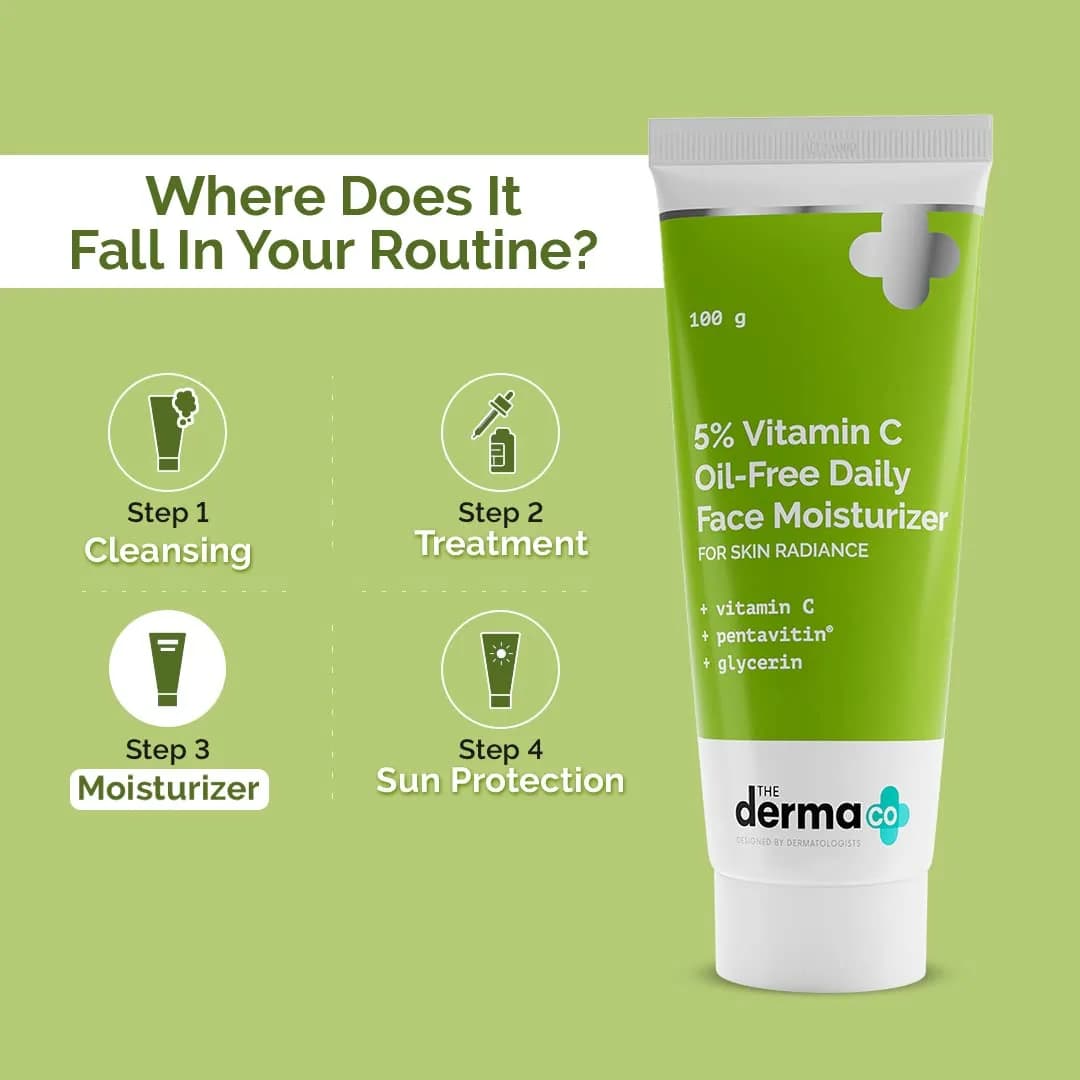 The Derma Co 5% Vitamin C Oil-Free Daily Moisturizer 100g