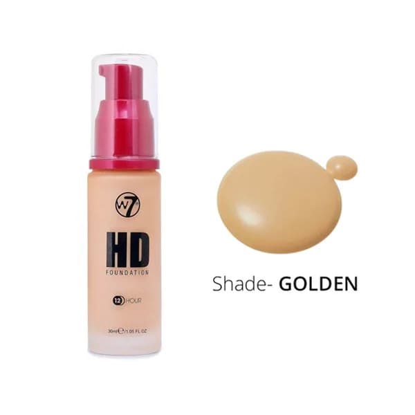 W7 HD Foundation, Golden (30ml)