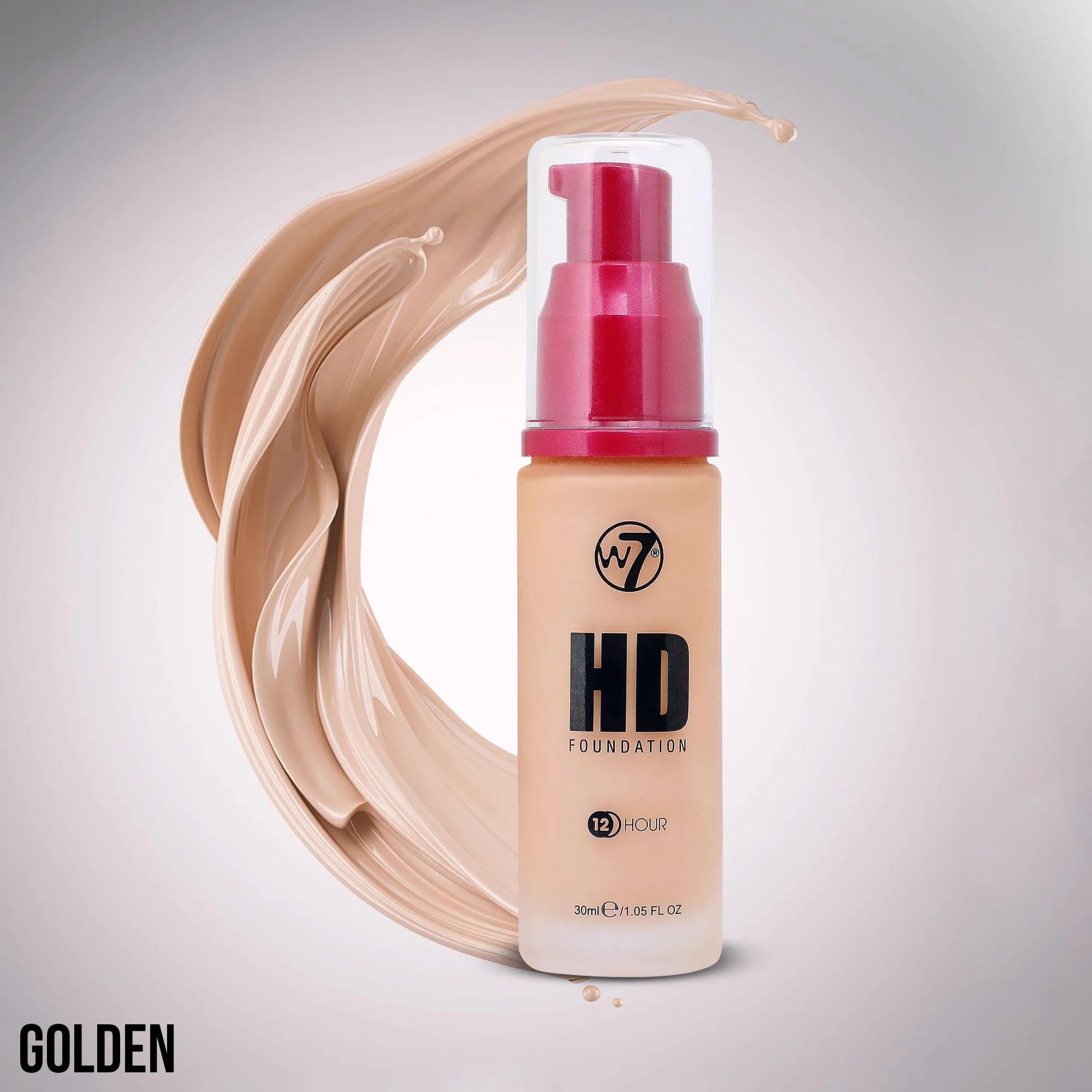 W7 HD Foundation, Golden (30ml)