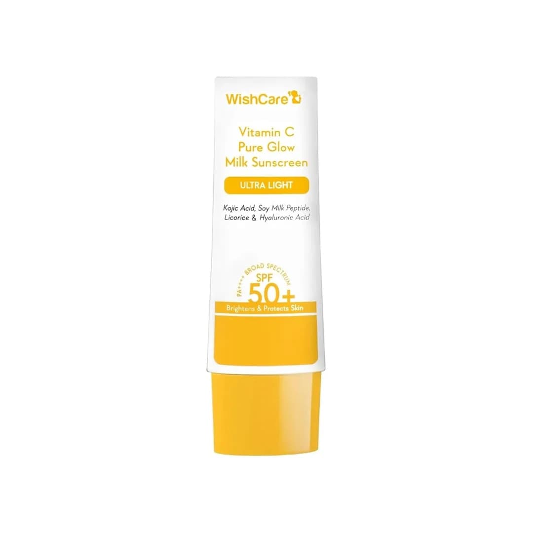 Wishcare 2% Vitamin C Pure Glow Milk Sunscreen | SPF 50 PA++++ – 50g