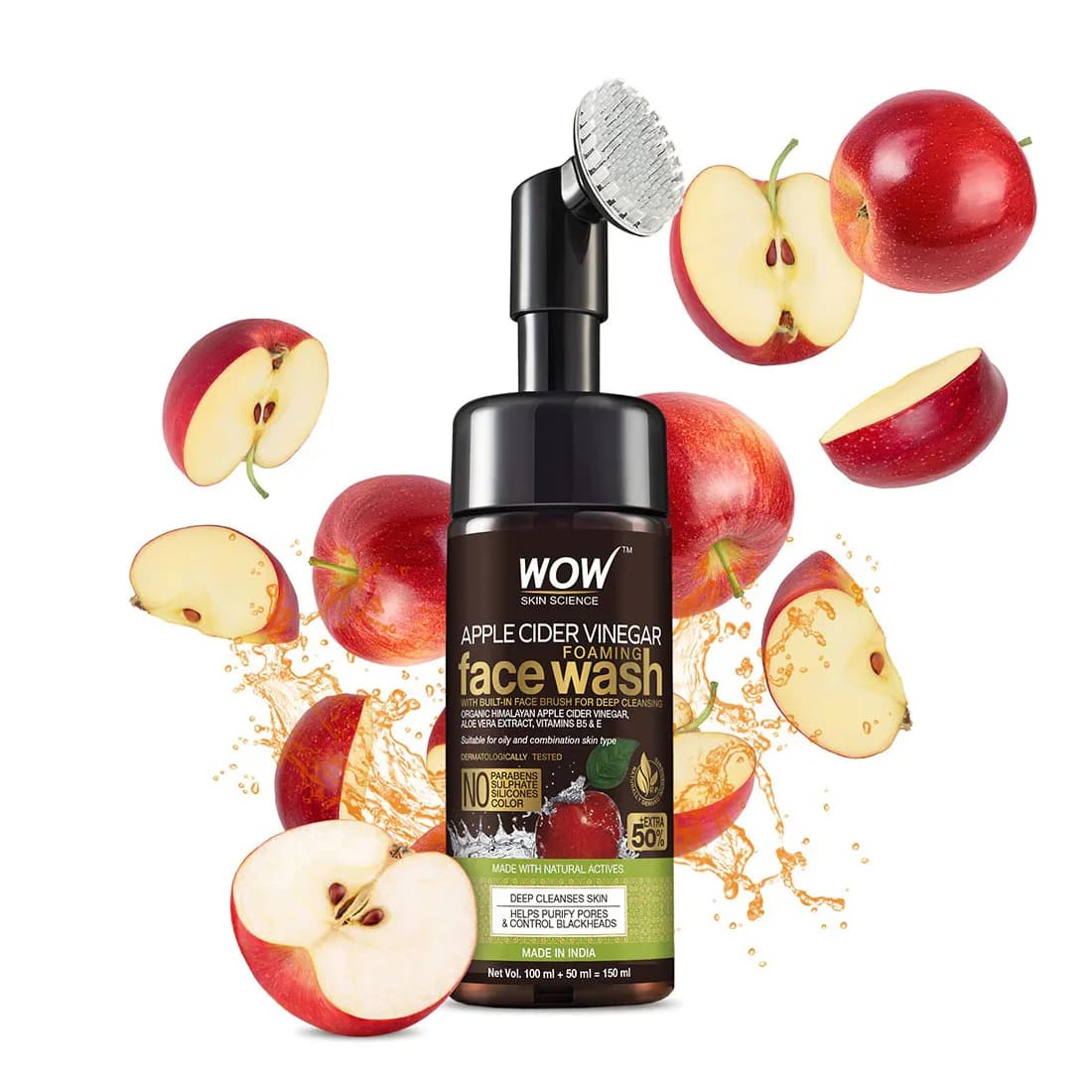 Wow Apple Cider Vinegar Foaming Face Wash (150ml)