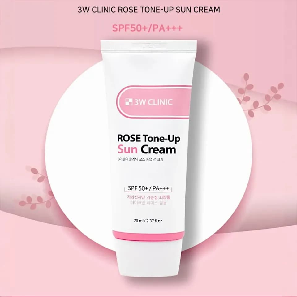 3W Clinic Rose Tone Up Sun Cream SPF 50+ PA+++ 70ml