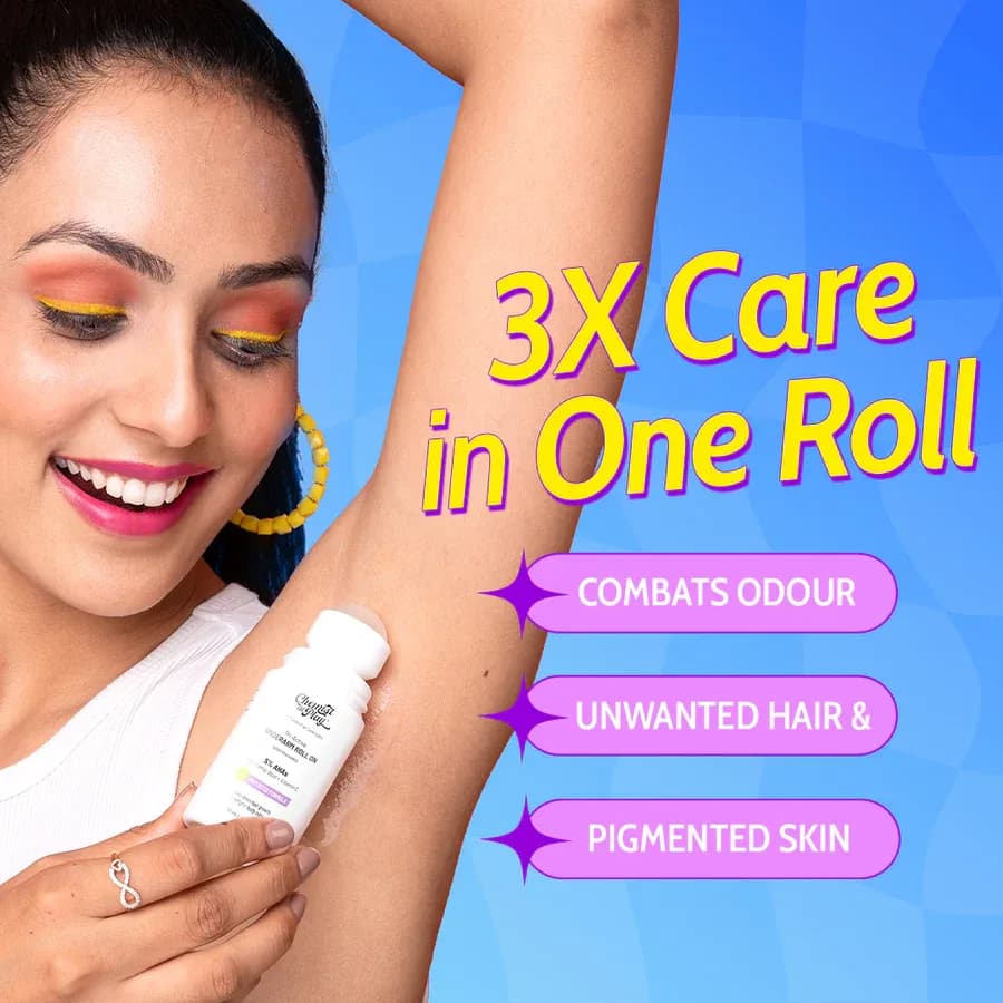 Chemist At Play Tri-Active Underarm Roll On for Hair Growth Reduction (Aqua) - 40 ml