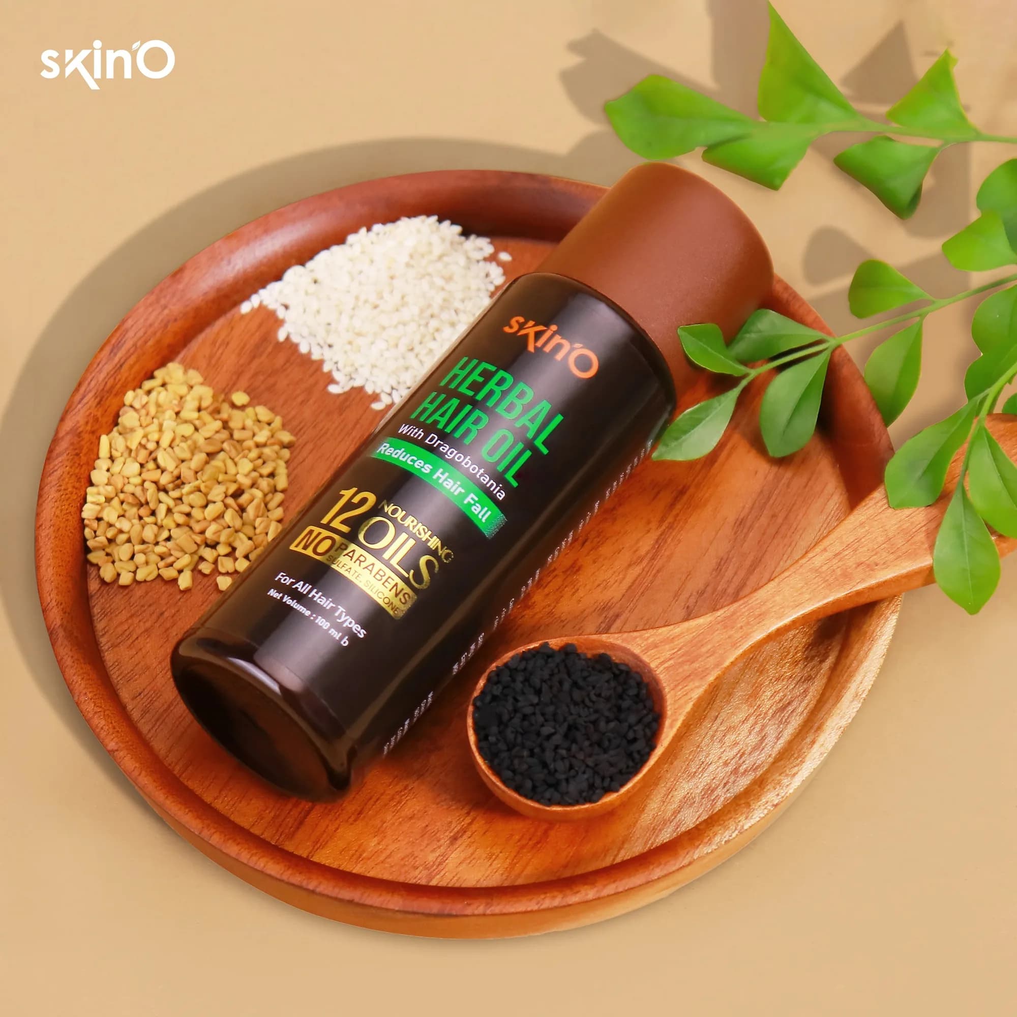 SkinO Herbal Hair Oil With Dragobotania Reduces Hair fall (100ml)