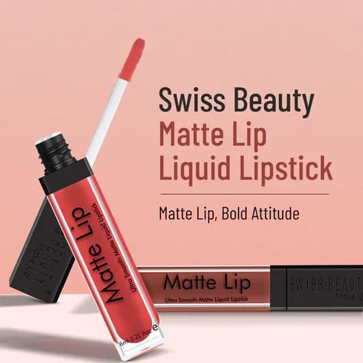 Swiss Beauty Ultra Smooth Matte Liquid Lipstick – 6ml (01-HOT RED)