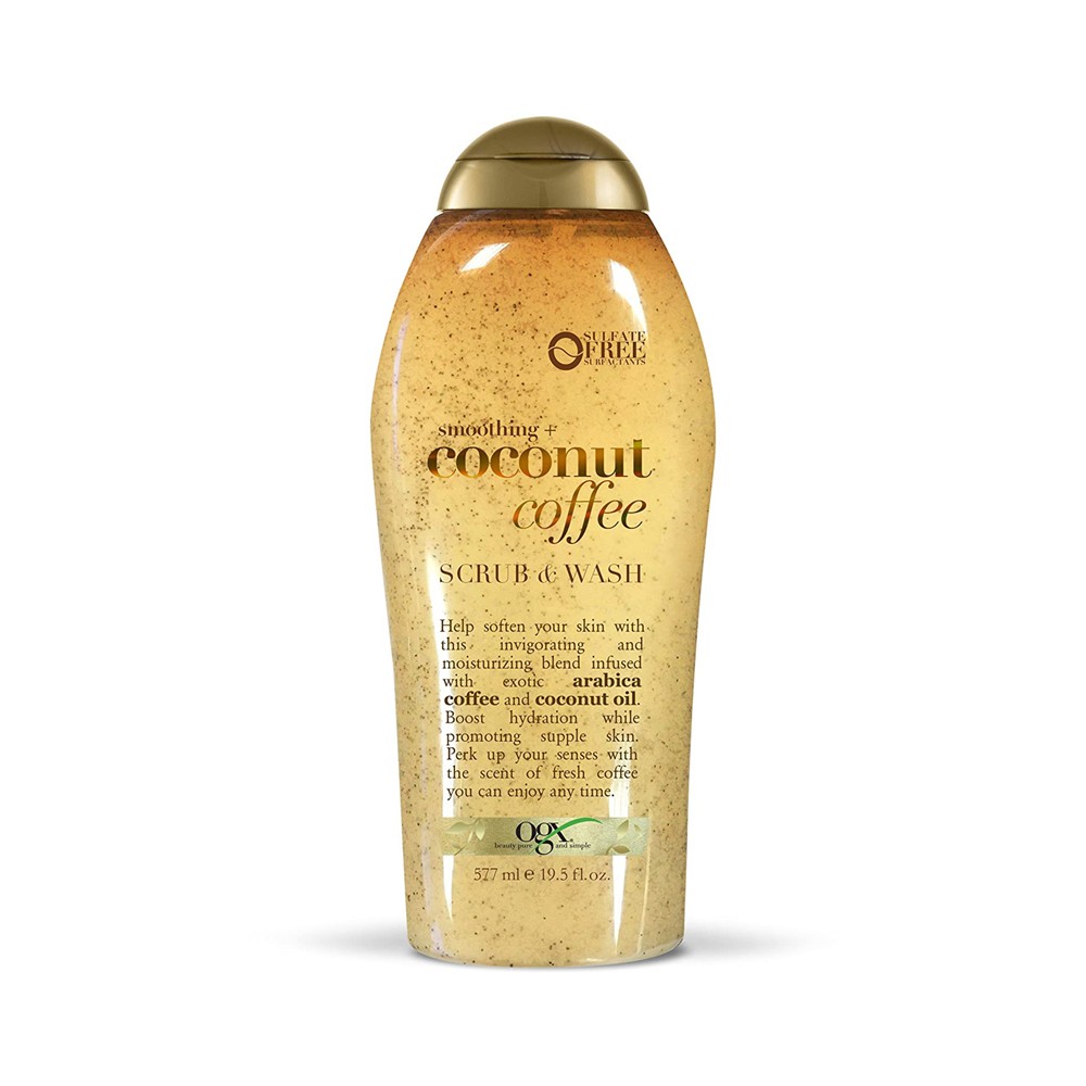 OGX Smoothing Coconut Coffee Scrub and Wash (577ml)