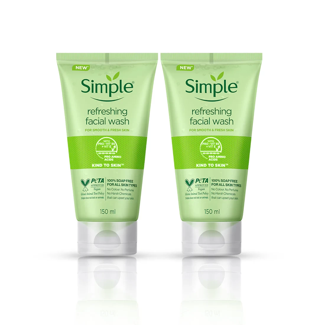 Simple Refreshing Face Wash 150ml (Pack of 2)