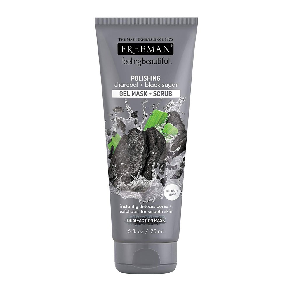 FREEMAN Polishing Charcoal And Black Sugar Gel Mask And Scrub 175ml